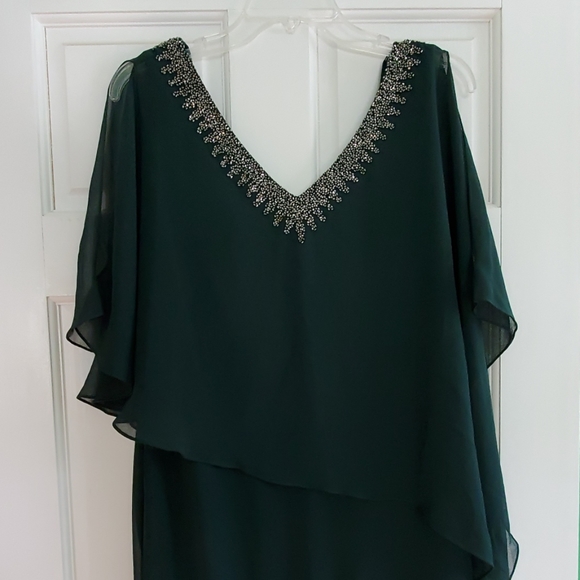 J Kara Beaded Jade Green Dress - Picture 6 of 10